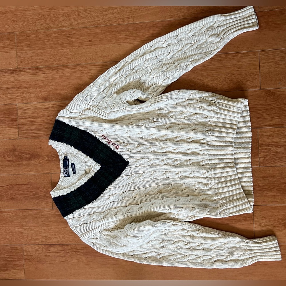 Polo by Ralph Lauren Hand Knit 100% Cotton Vintage Used Sweater Small